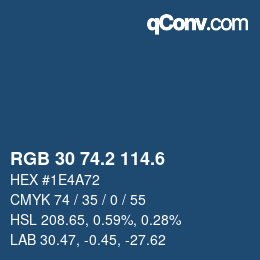 カラーコード: RGB 30 74.2 114.6 | qconv.com