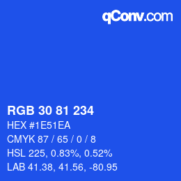 Color code: RGB 30 81 234 | qconv.com
