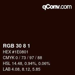 Farbcode: RGB 30 8 1 | qconv.com