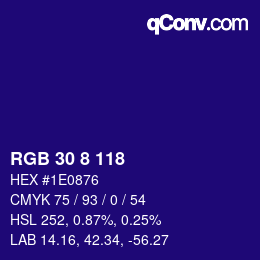 カラーコード: RGB 30 8 118 | qconv.com