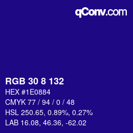 Color code: RGB 30 8 132 | qconv.com