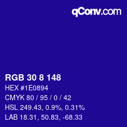 Color code: RGB 30 8 148 | qconv.com