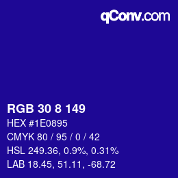 Color code: RGB 30 8 149 | qconv.com