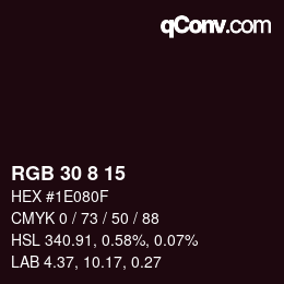 Color code: RGB 30 8 15 | qconv.com