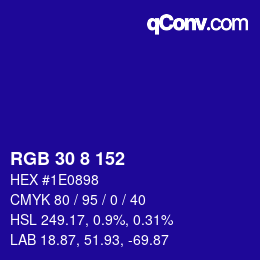 Color code: RGB 30 8 152 | qconv.com