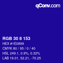 カラーコード: RGB 30 8 153 | qconv.com