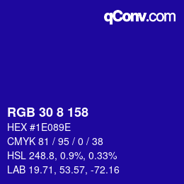 Color code: RGB 30 8 158 | qconv.com