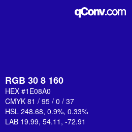 Color code: RGB 30 8 160 | qconv.com