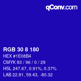 Color code: RGB 30 8 180 | qconv.com