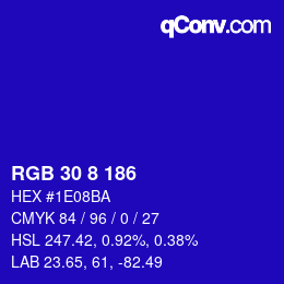 Color code: RGB 30 8 186 | qconv.com