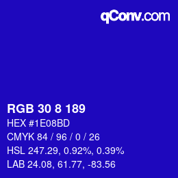 Color code: RGB 30 8 189 | qconv.com