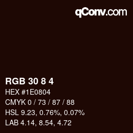 Color code: RGB 30 8 4 | qconv.com