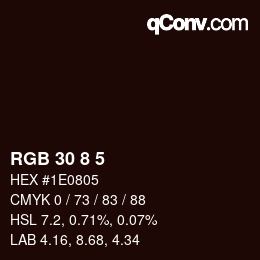 カラーコード: RGB 30 8 5 | qconv.com