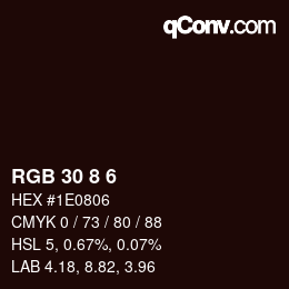 カラーコード: RGB 30 8 6 | qconv.com