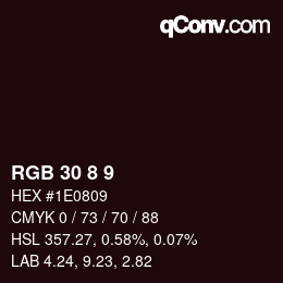 カラーコード: RGB 30 8 9 | qconv.com