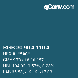カラーコード: RGB 30 90.4 110.4 | qconv.com