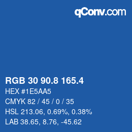 カラーコード: RGB 30 90.8 165.4 | qconv.com