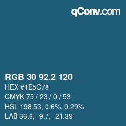 カラーコード: RGB 30 92.2 120 | qconv.com