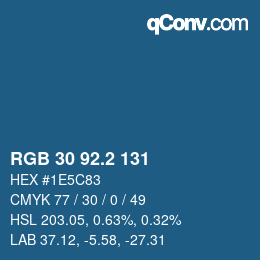 カラーコード: RGB 30 92.2 131 | qconv.com