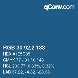 カラーコード: RGB 30 92.2 133 | qconv.com