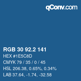 カラーコード: RGB 30 92.2 141 | qconv.com