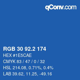 カラーコード: RGB 30 92.2 174 | qconv.com