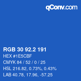 カラーコード: RGB 30 92.2 191 | qconv.com