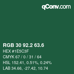 カラーコード: RGB 30 92.2 63.6 | qconv.com