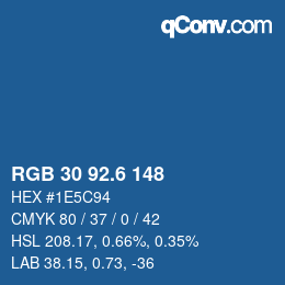 カラーコード: RGB 30 92.6 148 | qconv.com