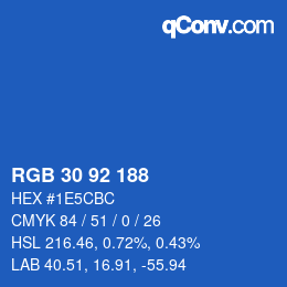 Color code: RGB 30 92 188 | qconv.com