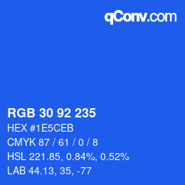 Código de color: RGB 30 92 235 | qconv.com