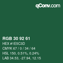 Color code: RGB 30 92 61 | qconv.com