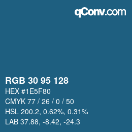 Color code: RGB 30 95 128 | qconv.com