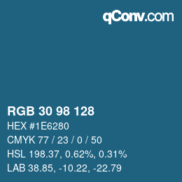 Color code: RGB 30 98 128 | qconv.com