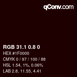 Código de color: RGB 31.1 0.8 0 | qconv.com
