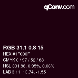 Color code: RGB 31.1 0.8 15 | qconv.com