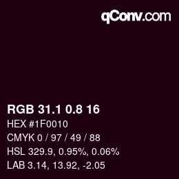 Color code: RGB 31.1 0.8 16 | qconv.com