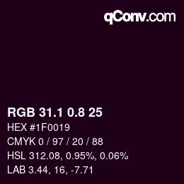 Color code: RGB 31.1 0.8 25 | qconv.com