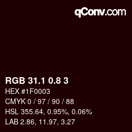 Farbcode: RGB 31.1 0.8 3 | qconv.com