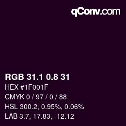 Color code: RGB 31.1 0.8 31 | qconv.com