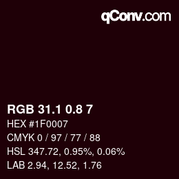 Farbcode: RGB 31.1 0.8 7 | qconv.com