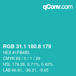 Color code: RGB 31.1 180.8 179 | qconv.com