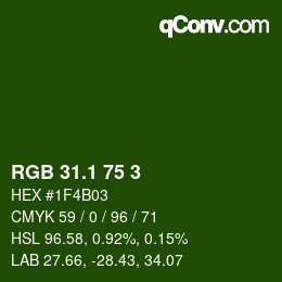 カラーコード: RGB 31.1 75 3 | qconv.com