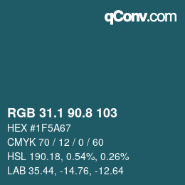 Color code: RGB 31.1 90.8 103 | qconv.com