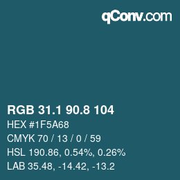 Color code: RGB 31.1 90.8 104 | qconv.com