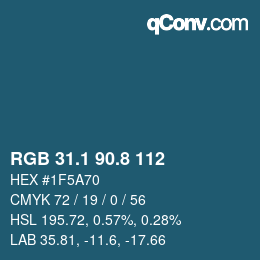 Color code: RGB 31.1 90.8 112 | qconv.com