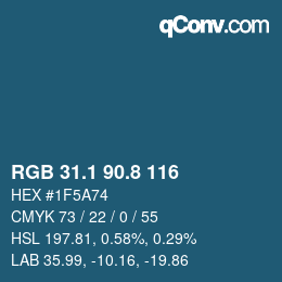 Color code: RGB 31.1 90.8 116 | qconv.com