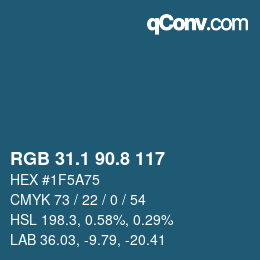 Color code: RGB 31.1 90.8 117 | qconv.com