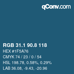 Color code: RGB 31.1 90.8 118 | qconv.com
