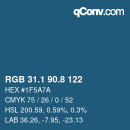 Color code: RGB 31.1 90.8 122 | qconv.com